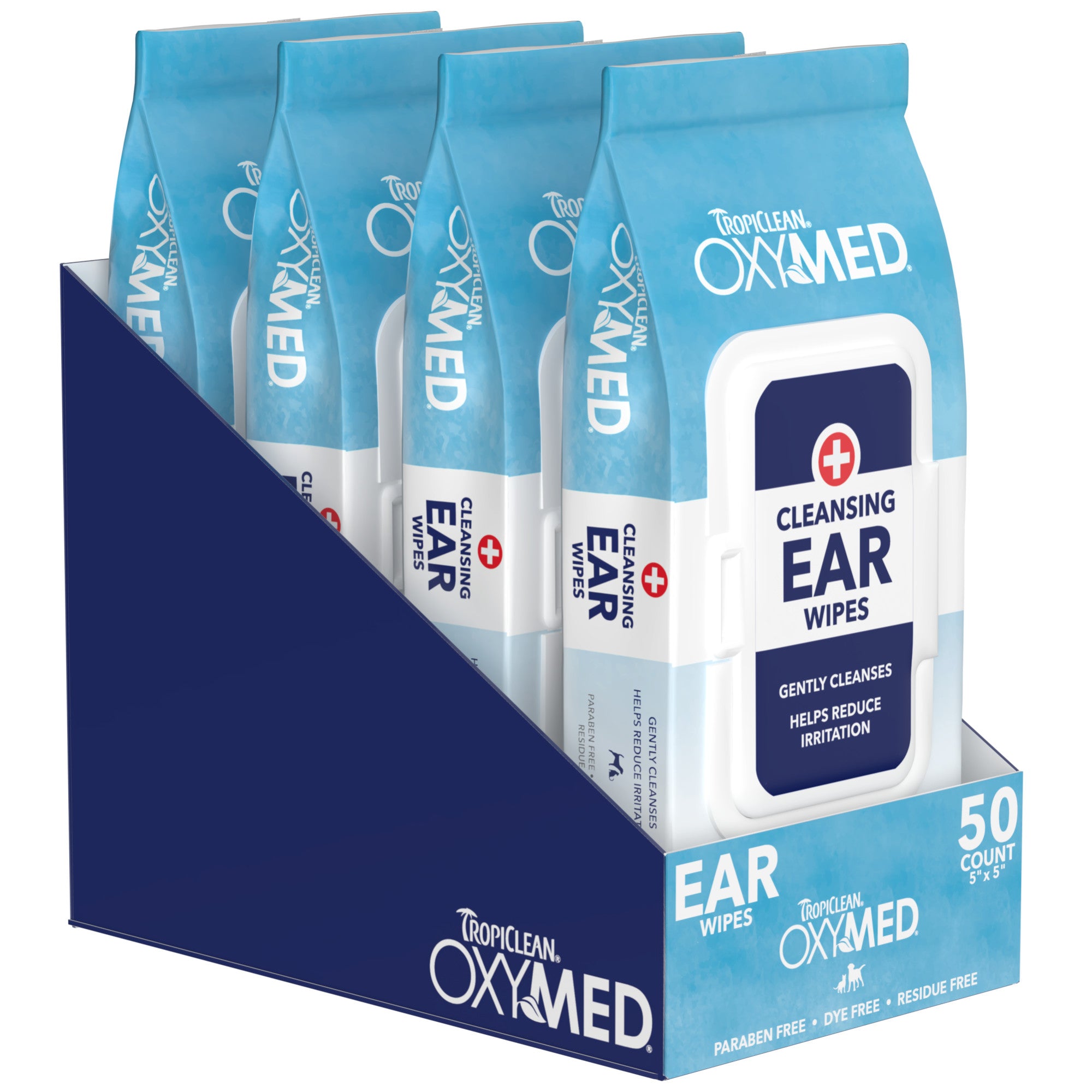 TropiClean OxyMed Cleansing Pet Ear Wipes 50ct - Image 4