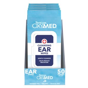TropiClean OxyMed Cleansing Pet Ear Wipes 50ct