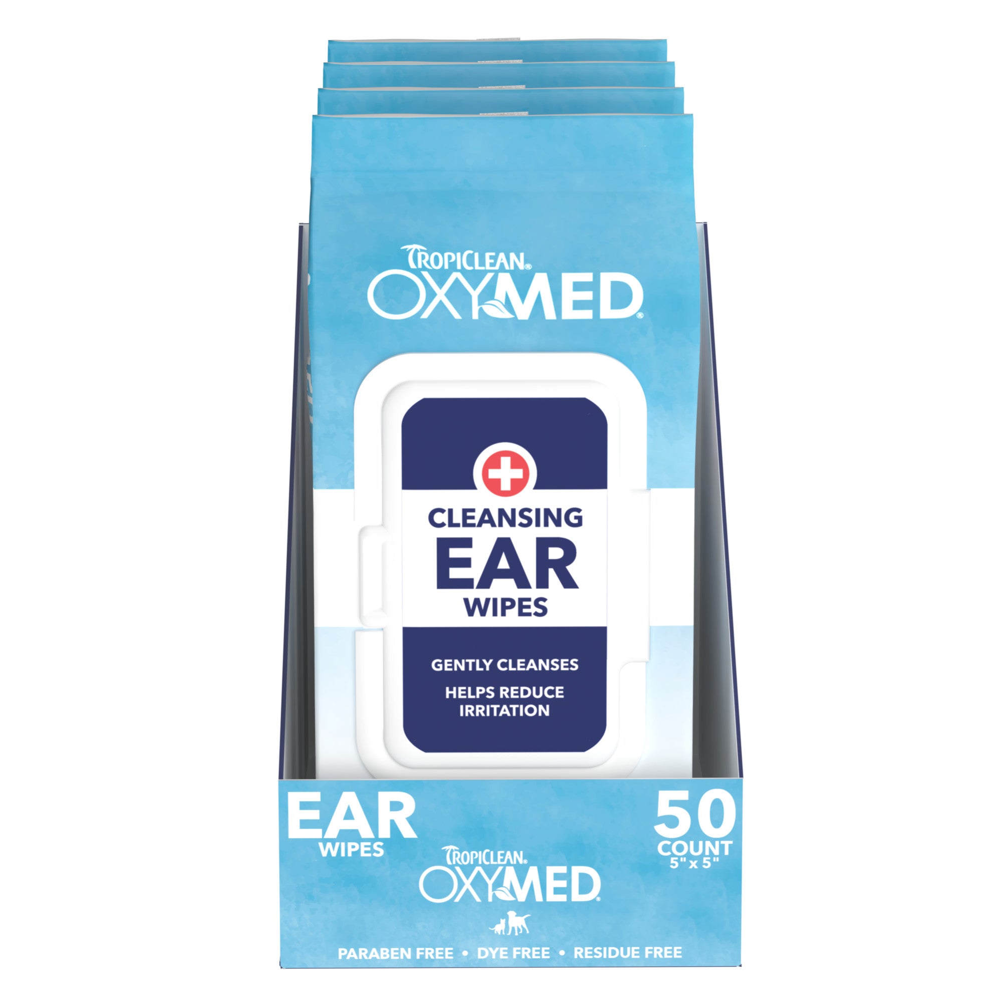 TropiClean OxyMed Cleansing Pet Ear Wipes 50ct