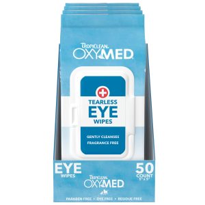 TropiClean OxyMed Tearless Pet Eye Wipes 50ct