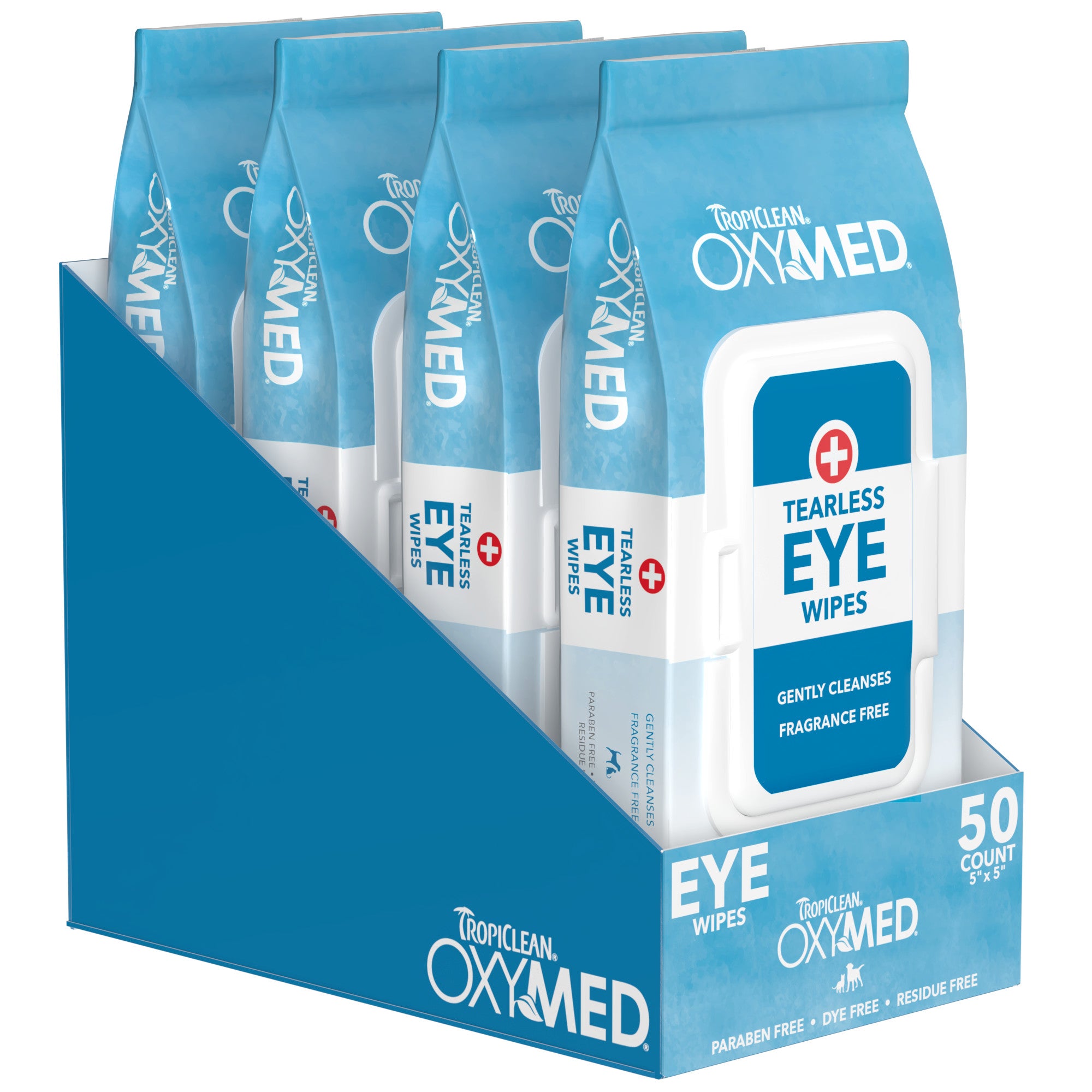 TropiClean OxyMed Tearless Pet Eye Wipes 50ct - Image 2