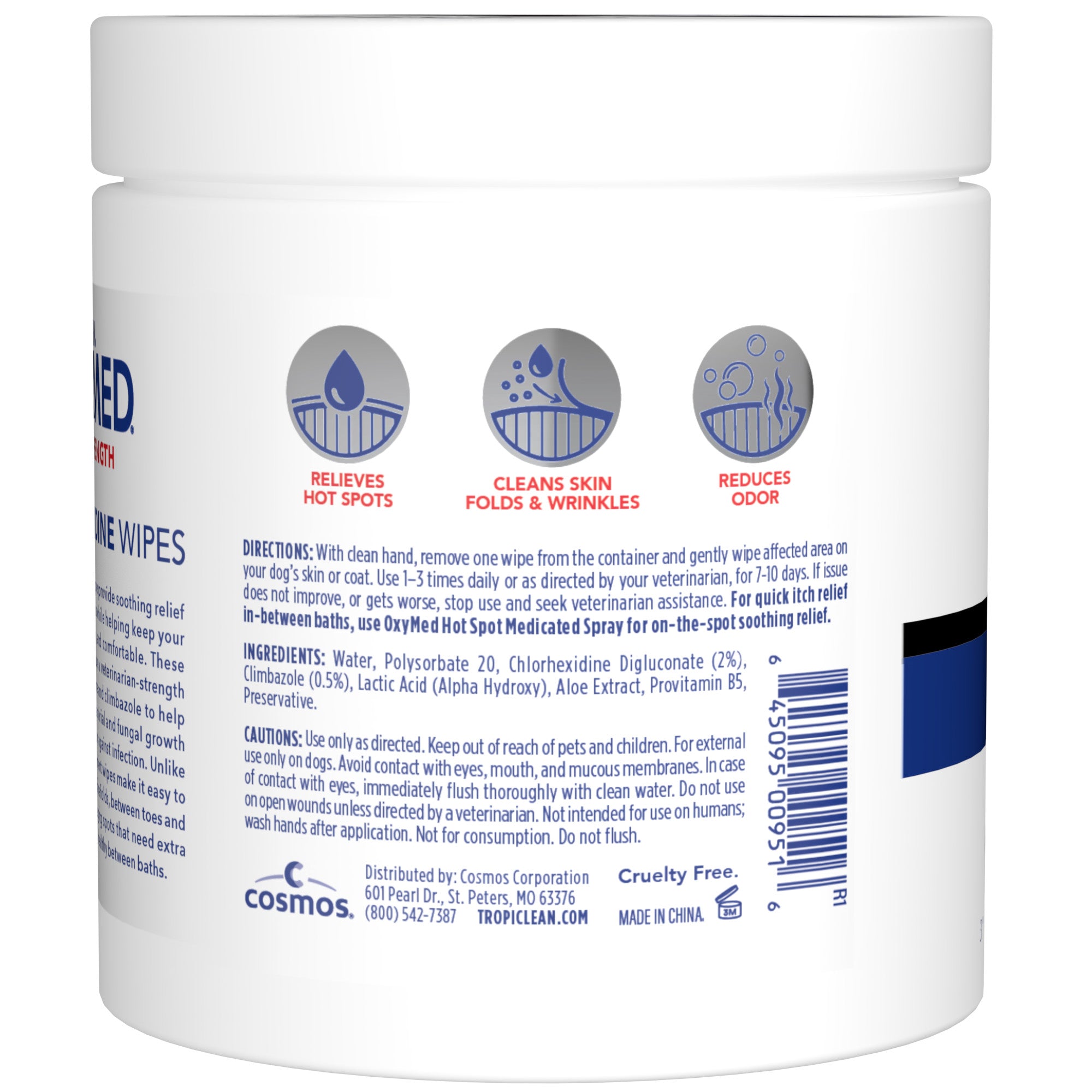 TropiClean OxyMed Chlorhexidine Dog Wipes 100ct - Image 3