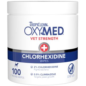 TropiClean OxyMed Chlorhexidine Dog Wipes 100ct