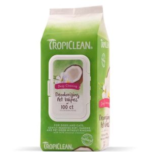 TropiClean Tushy & Paw Pet Wipes Berry and Coconut 100ct