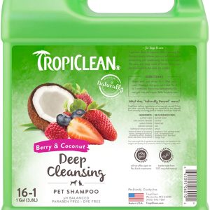TropiClean Berry & Coconut Deep Cleansing Shampoo for Pets, 1 gal