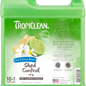 TropiClean Lime & Cocoa Butter Shed Control Conditioner for Pets, 1 gal
