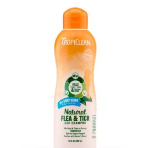 TropiClean Natural Flea & Tick Soothing Shampoo for Dogs, 20oz
