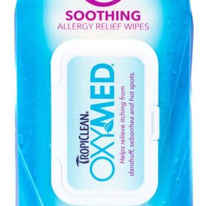 TropiClean OxyMed Soothing Relief Pet Wipes, 50 Count