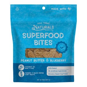 Dog Treat Naturals Superfood Bites Peanut Butter & Blueberry Dog Treats, 8 oz