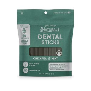 Dog Treat Naturals Dental Sticks Chickpea & Mint Dog Chews, 20 Count
