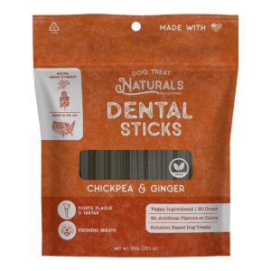 Dog Treat Naturals Dental Sticks Ginger Dog Chews, 10 oz