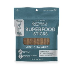 Dog Treat Naturals Superfood Sticks Turkey & Blueberry Dog Treats