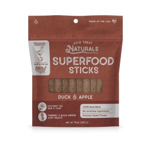 Dog Treat Naturals Superfood Sticks Duck & Apple Dog Treats, 10 oz