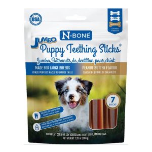 N-Bone Puppy Teething Stick Jumbo Peanut Butter , 7 Pack