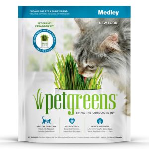 Pet Greens Medley Self-Grow Cat Grass Kit, Oat, Rye And Barley, 3 oz