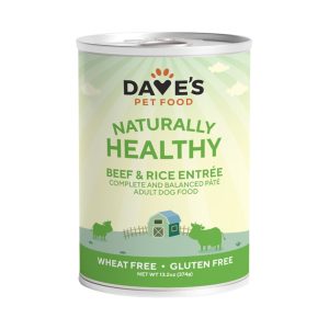 Dave's Naturally Healthy Beef & Rice Wet Dog Food, 13.2 oz (Case of 12)