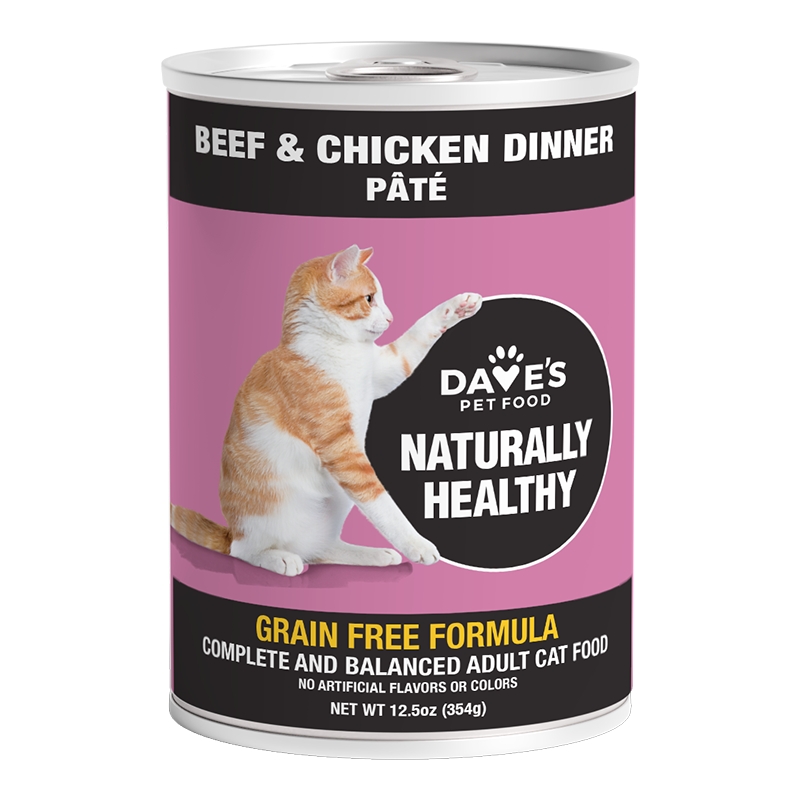 Dave's Naturally Healthy Grain-Free Beef & Chicken, 13.2 oz, 12 Pack
