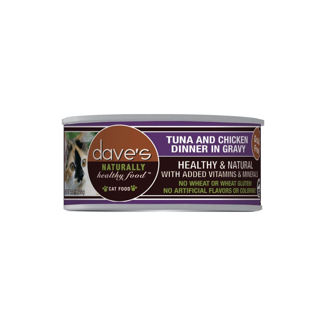Dave's Naturally Healthy Tuna & Chicken Dinner in Gravy, 3 oz (Case of 24)