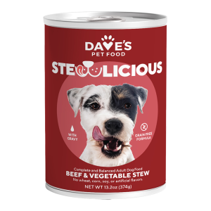 Dave's Grain-Free Beef & Vegetable Cuts in Gravy Wet Dog Food, 13.2 oz, 12 Pack