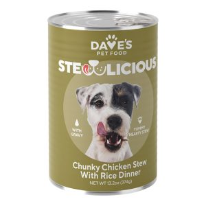 Dave's Stewlicious Chunky Chicken & Rice Stew Wet Dog Food, 13.2 oz (Case of 12)