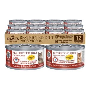 Dave's Restricted Phosphorus Diet Wet Cat Food Variety Pack, 3 oz (Case of 12)