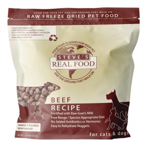 Steve's Real Food Freeze-Dried Beef Nuggets for Dogs & Cats, 1.25 lb