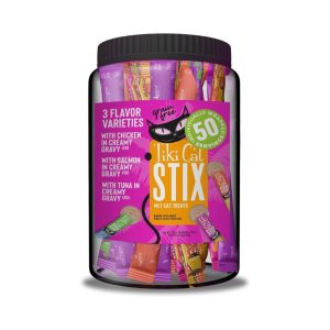 Tiki Cat Stix Lickable Mousse Treats Variety Pack, 0.5 oz (50 Pouches)