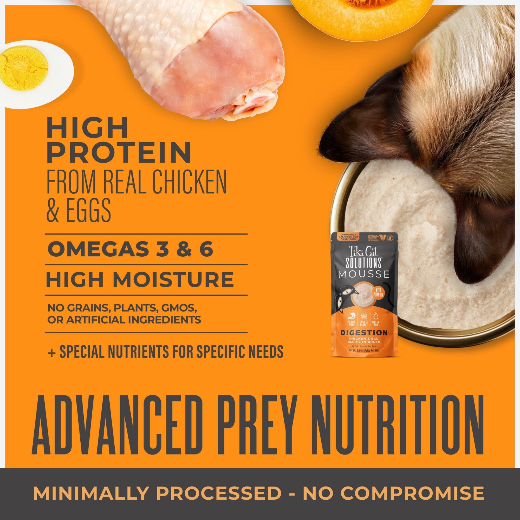 Tiki Cat Solutions Digestion Mousse, Chicken & Egg, 2.4 oz (Case of 12) - Image 3