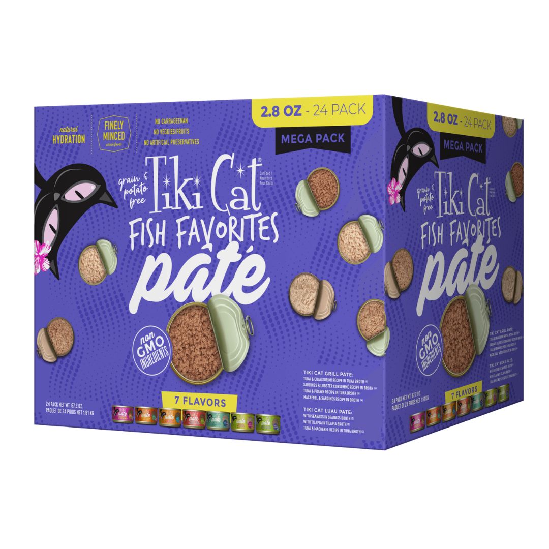 Tiki Cat Fish Favorites Pâté Variety Pack, 2.8 oz (Case of 24)