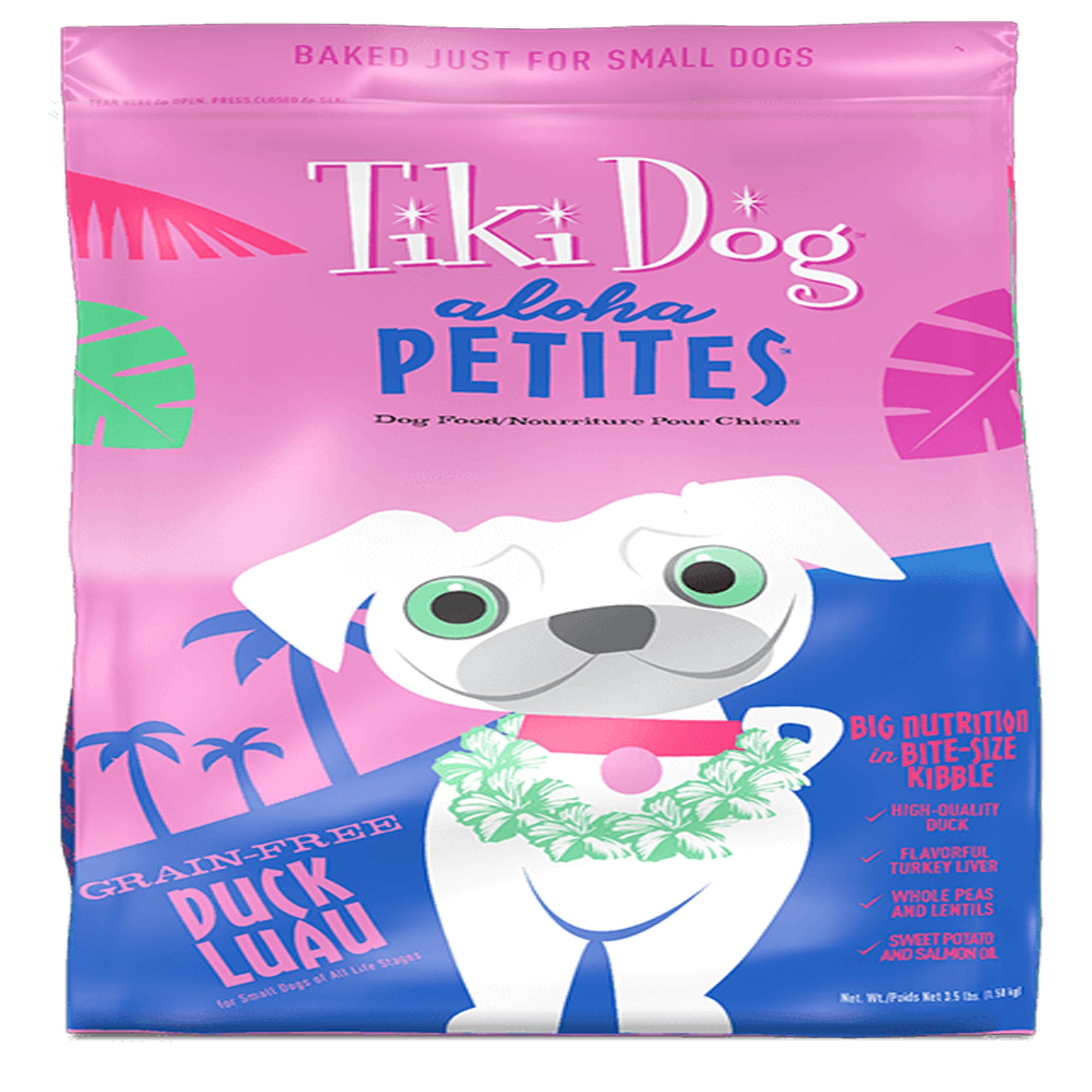 Tiki Dog Aloha Luau Small Breed Dry Dog Food, Duck, 3.5 lb