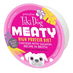 Tiki Dog Meaty Chicken & Salmon in Broth, 3 oz (Case of 4)