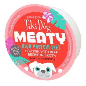 Tiki Dog Meaty Chicken & Beef in Broth, 3 oz (Case of 4)