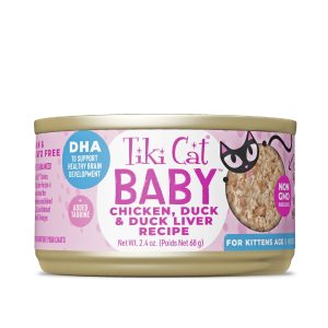 Tiki Cat Baby Kitten Shreds, Chicken & Duck, 2.4 oz (Case of 12)