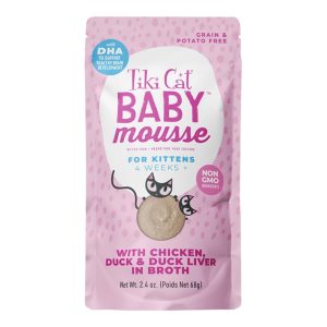 Tiki Cat Baby Kitten Mousse, Chicken, Duck & Duck Liver, 2.4 oz (Case of 12)