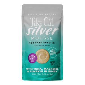 Tiki Cat Silver Senior Tuna, Mackerel & Pumpkin Mousse, 2.8 oz (Case of 12)