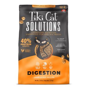 Tiki Cat Solutions Digestion Baked Dry Cat Food, Lamb, 2.8 lb