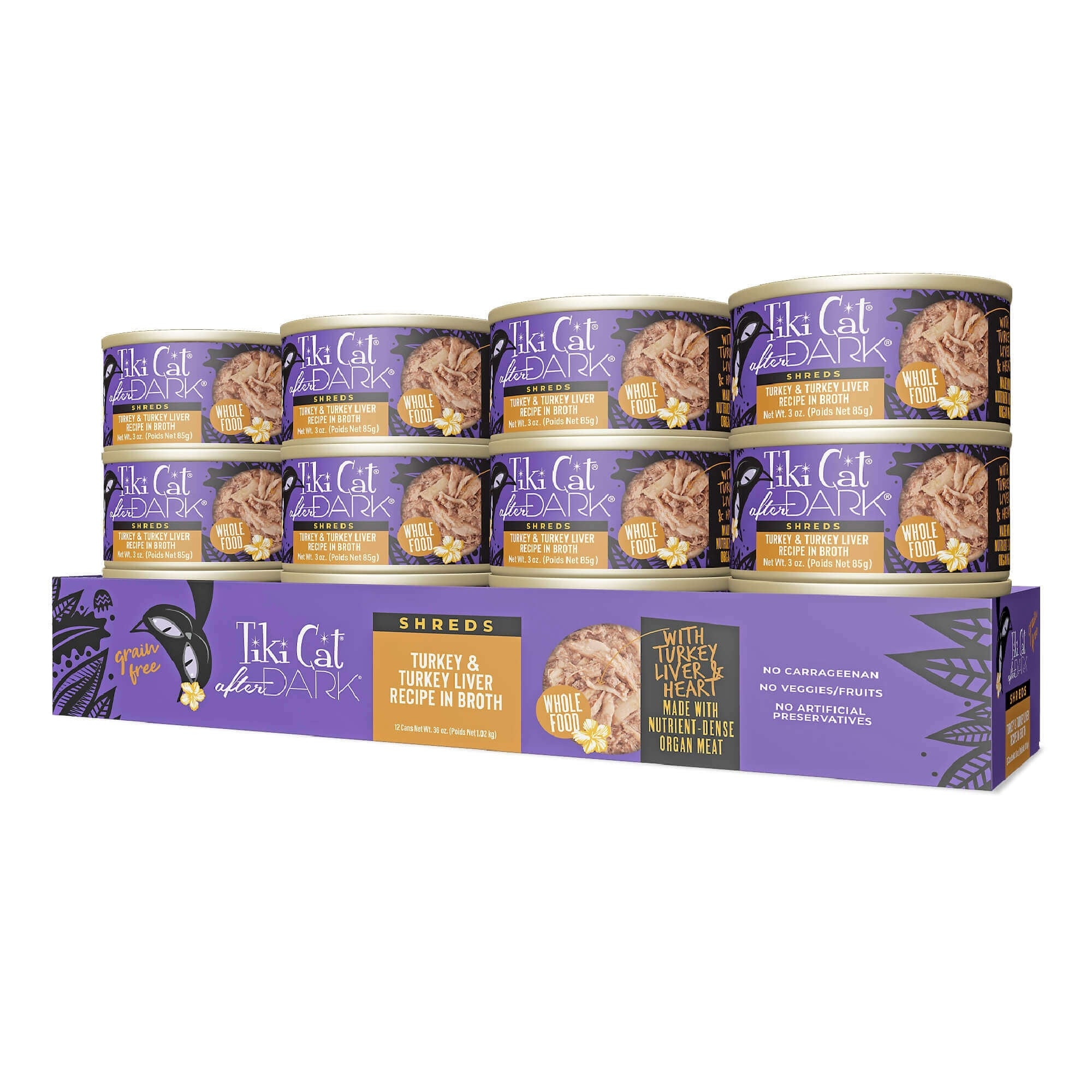 Tiki Cat After Dark Shreds, Turkey & Turkey Liver, 3 oz (Case of 12) - Image 4