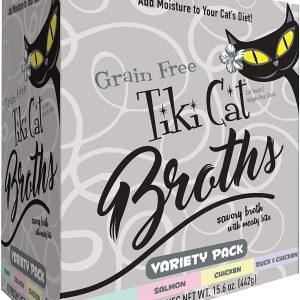Tiki Cat Broths Topper Variety Pack, 1.3 oz Pouch (Case of 12)