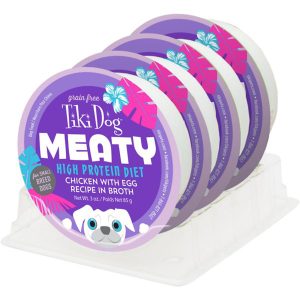 Tiki Dog Meaty Chicken with Egg in Broth, 3 oz (Case of 4)