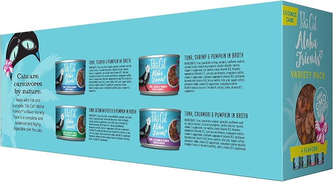 Tiki Cat Aloha Friends Pouch Variety Pack, 5.5 oz (Case of 8) - Image 2