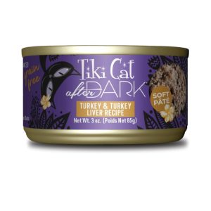 Tiki Cat After Dark Pâté Wet Cat Food, Turkey, 3 oz (Case of 12)