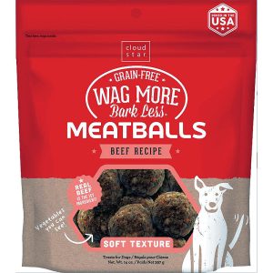 Cloud Star Wagmore Grain-Free Meatballs Beef Dog Treats, 14 oz