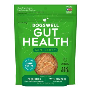 Dogswell Gut Health Mini Jerky Lamb Grain-Free Dog Treats, 4 oz