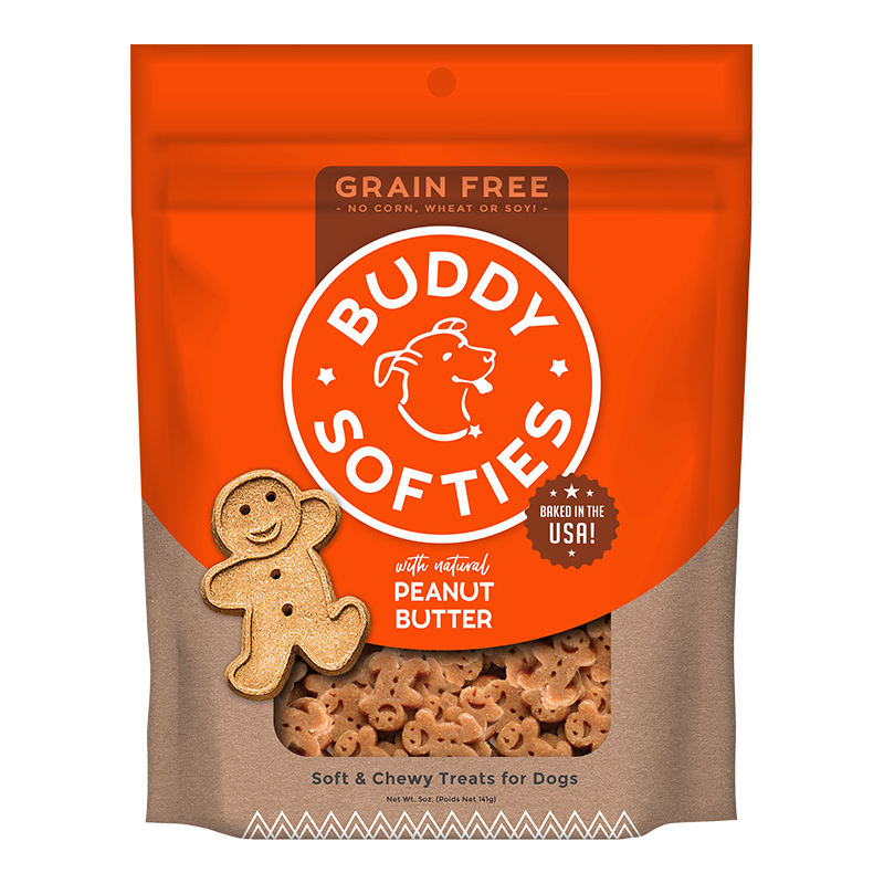 Cloud Star Grain-Free Soft & Chewy Buddy Biscuits Peanut Butter Dog Treats, 5 oz