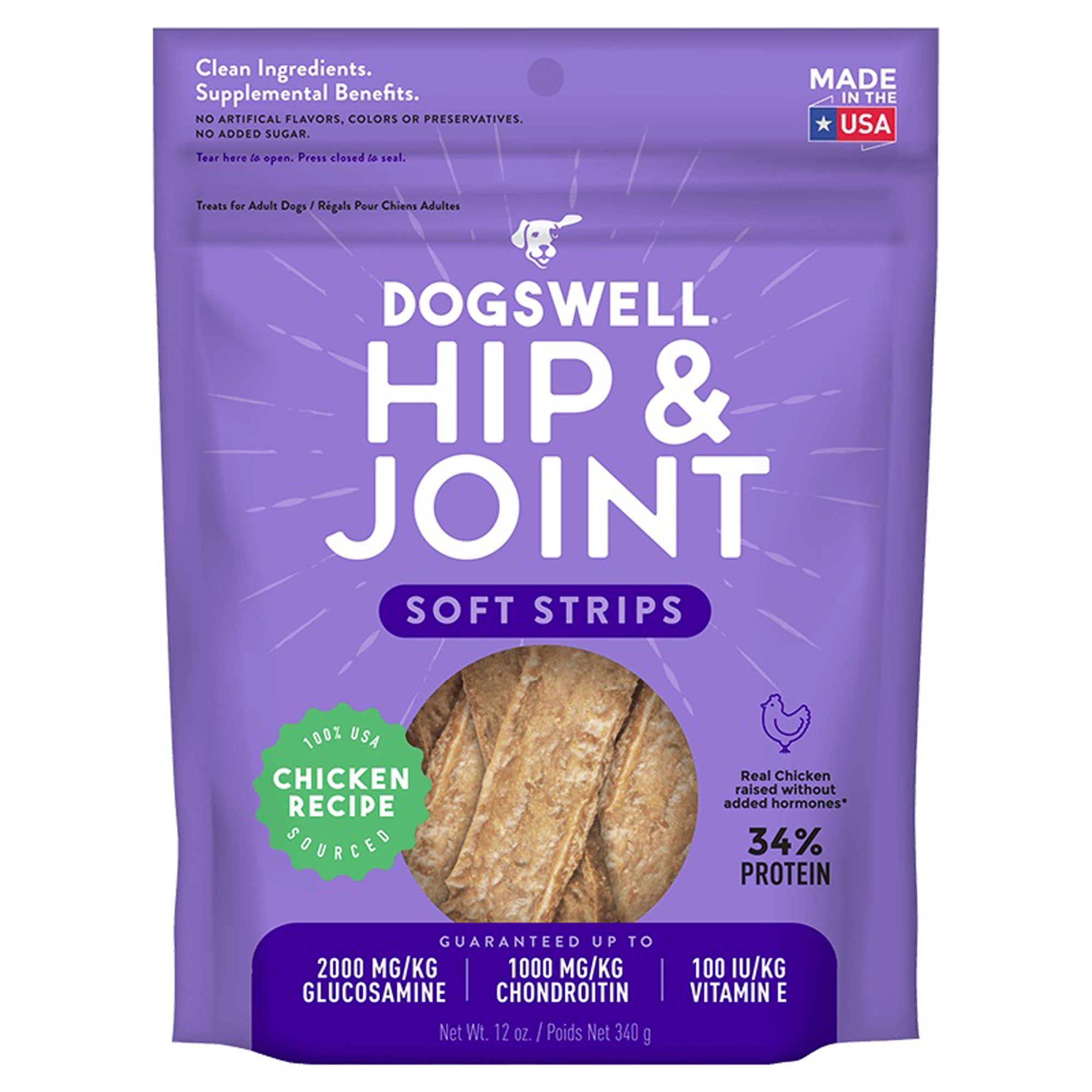 Dogswell Grain-Free Hip & Joint Soft Strips Chicken Dog Treats