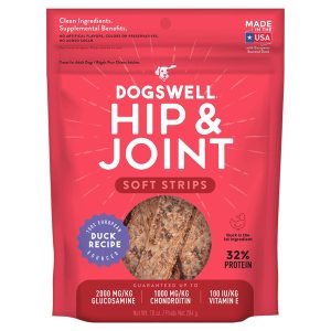Dogswell Hip & Joint Soft Strips Duck Grain-Free Dog Treats, 10 oz