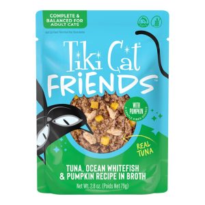 Tiki Cat Friends Tuna, Ocean Whitefish & Pumpkin, 2.8 oz Pouch (Case of 12)