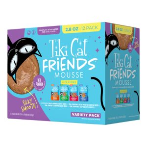 Tiki Cat Friends Mousse Tuna Variety Pack, 2.8 oz Pouch (Case of 12)