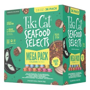 Tiki Cat Friends Seafood Selects Mega Variety Pack, 2.8 oz (Case of 36)