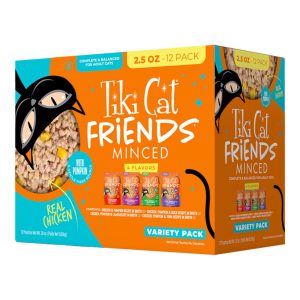 Tiki Cat Friends Minced Chicken Variety Pack, 2.5 oz (Case of 12)